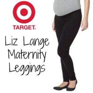 Liz Lange Maternity | Solid Black Pregnancy Leggings | Size Large